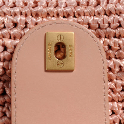 Chanel Straw Raffia Tote Pink 7 of 8