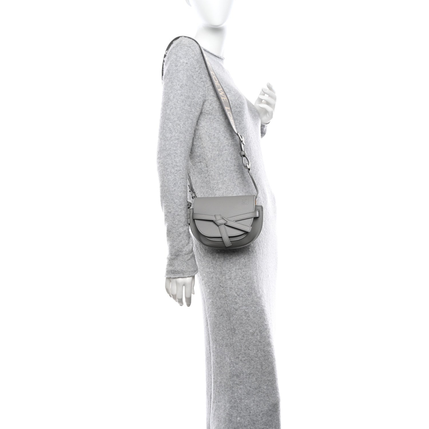 Loewe Calfskin Jacquard Mini Gate Dual Bag Ash Grey 2 of 10