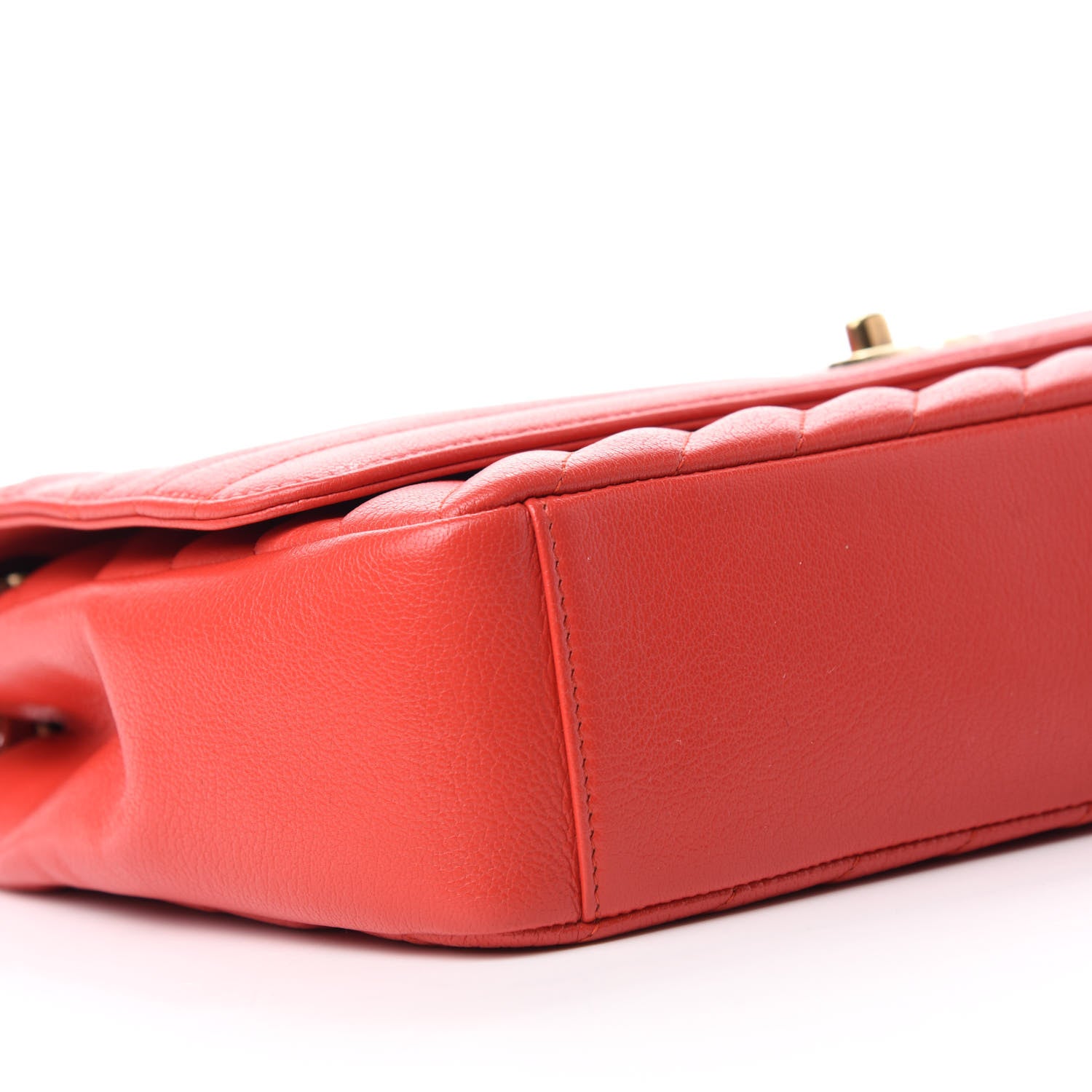 Chanel Shiny Goatskin Diagonal Quilted Small Flap Red 6 of 13