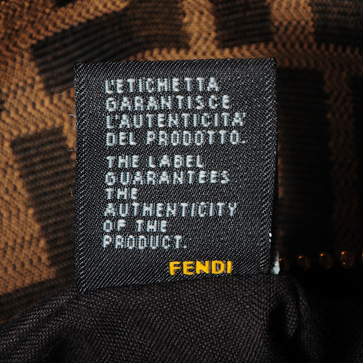 Fendi Goatskin Zucca Large Peekaboo Iconic Satchel Black Tobacco 10 of 11