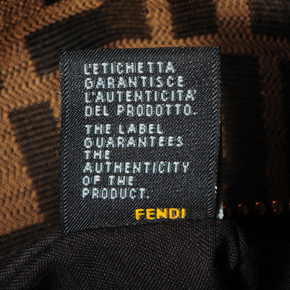 Fendi Goatskin Zucca Large Peekaboo Iconic Satchel Black Tobacco 10 of 11