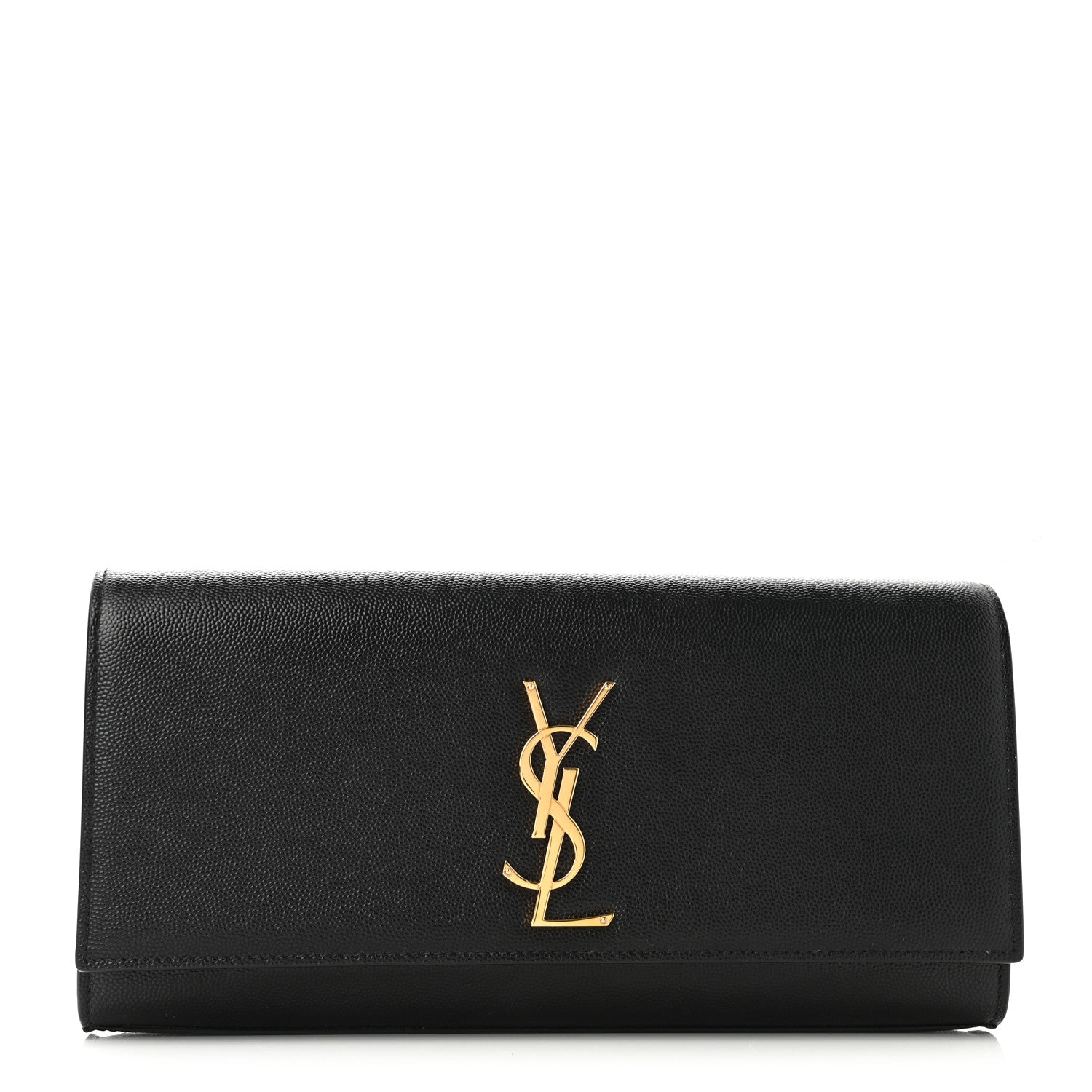 Saint Laurent Grain De Poudre Monogram Cassandre Clutch Black 1 of 8