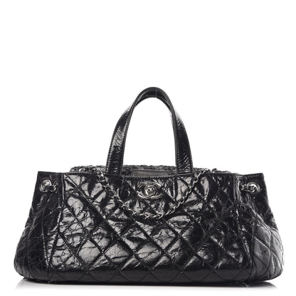 Chanel Glazed Calfskin Quilted Tweed Small Portobello Tote Black 1 of 10