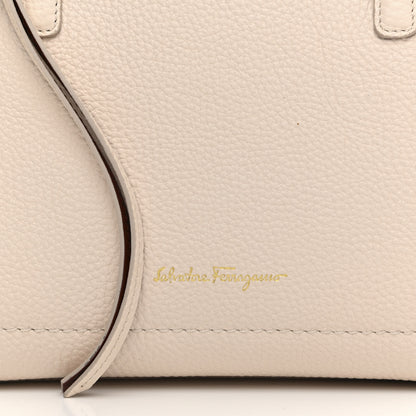 Salvatore Ferragamo Hammered Calfskin Double Handle Small Amy Tote Bone Copper 7 of 11