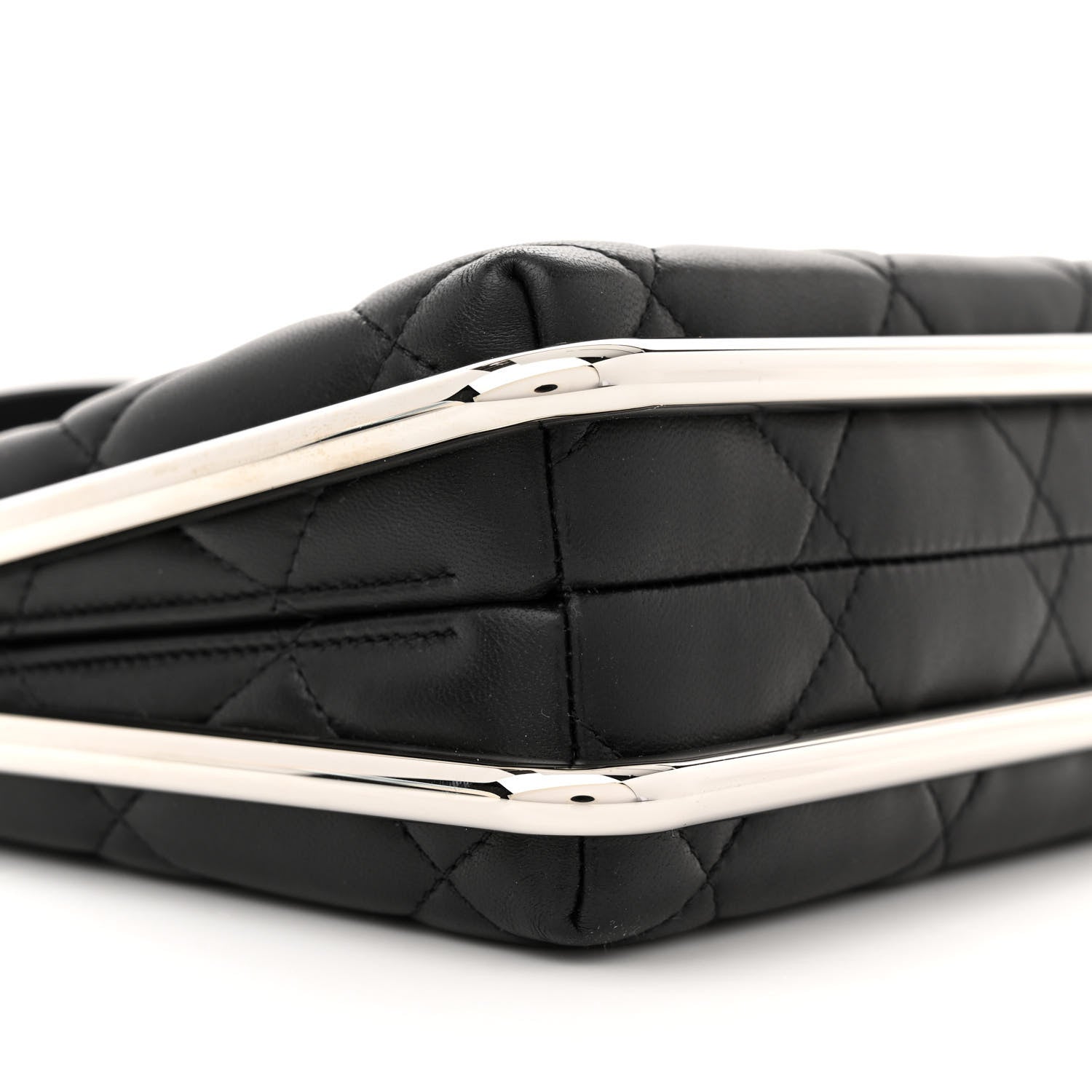 Chanel Quilted Lambskin Metal Bar Clutch Bag Black 9 of 11