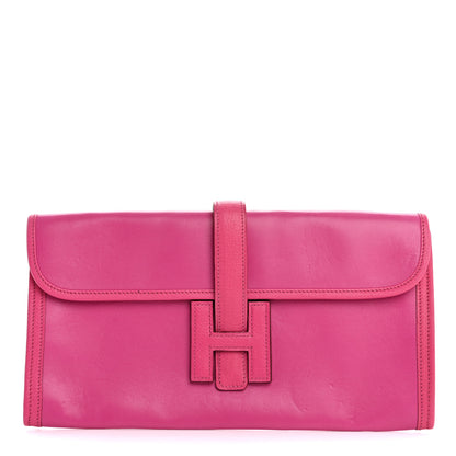 Hermes Chevre Mysore Tadelakt Jige Elan 29 Clutch Rose Pourpre 1 of 11