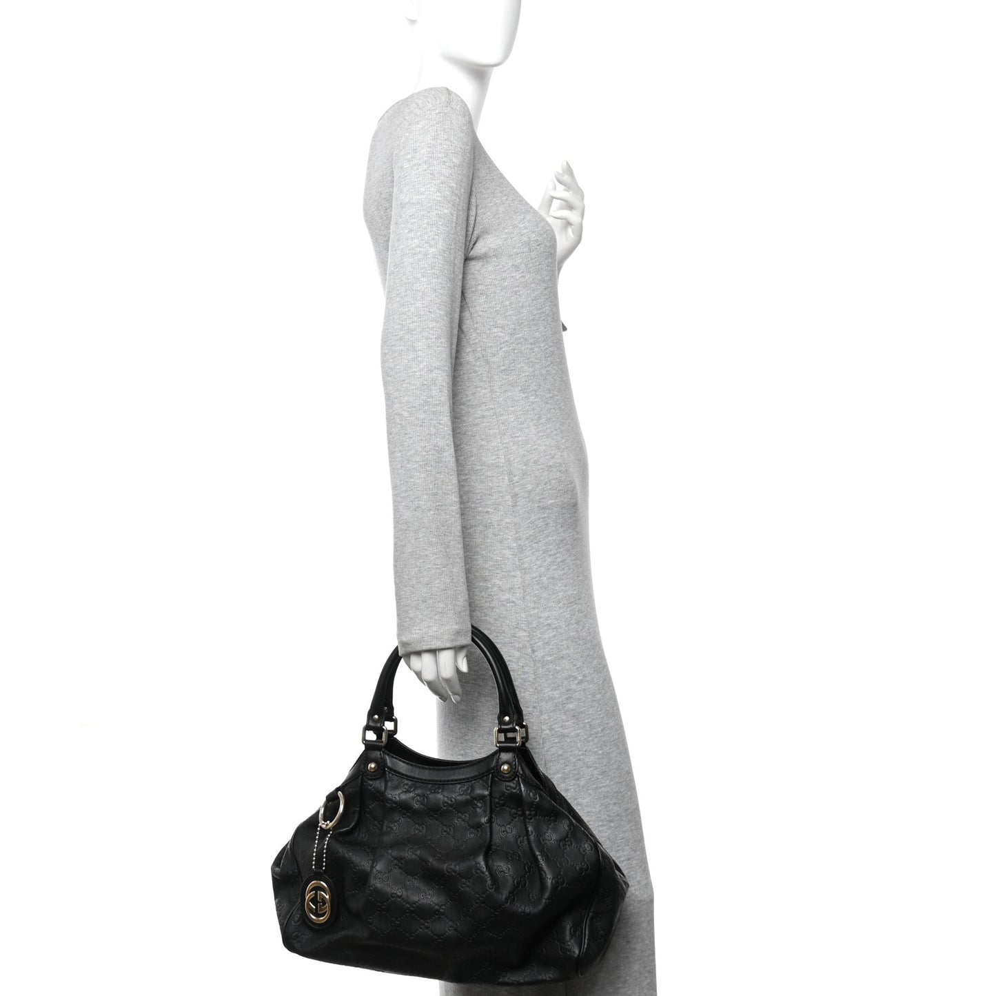 Guccissima Medium Sukey Tote Black