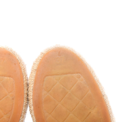 Chanel Striated Suede Espadrilles 37 Dark Grey 6 of 8