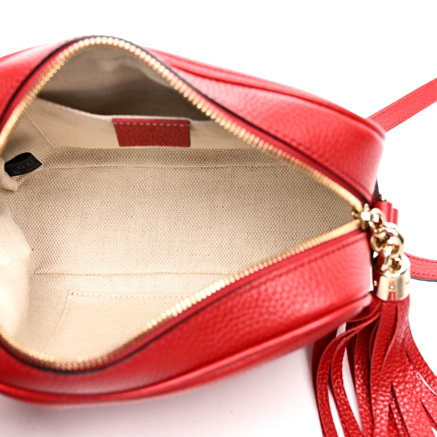 Gucci Pebbled Calfskin Small Soho Disco Bag Tabasco Red 5 of 10