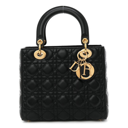 Christian Dior Lambskin Cannage Medium Lady Dior Black 1 of 9