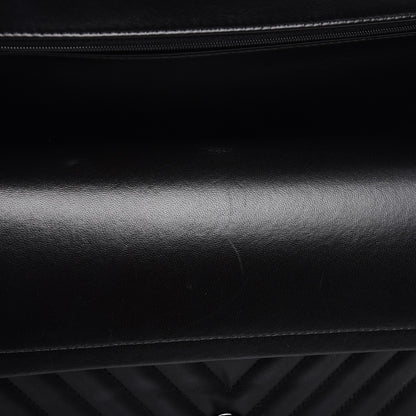Chanel Lambskin Chevron Quilted Jumbo Double Flap So Black 12 of 15