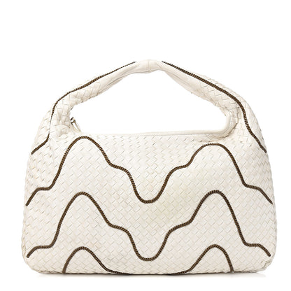 Bottega Veneta Nappa Intrecciato Medium Veneta Chain Hobo White 1 of 10