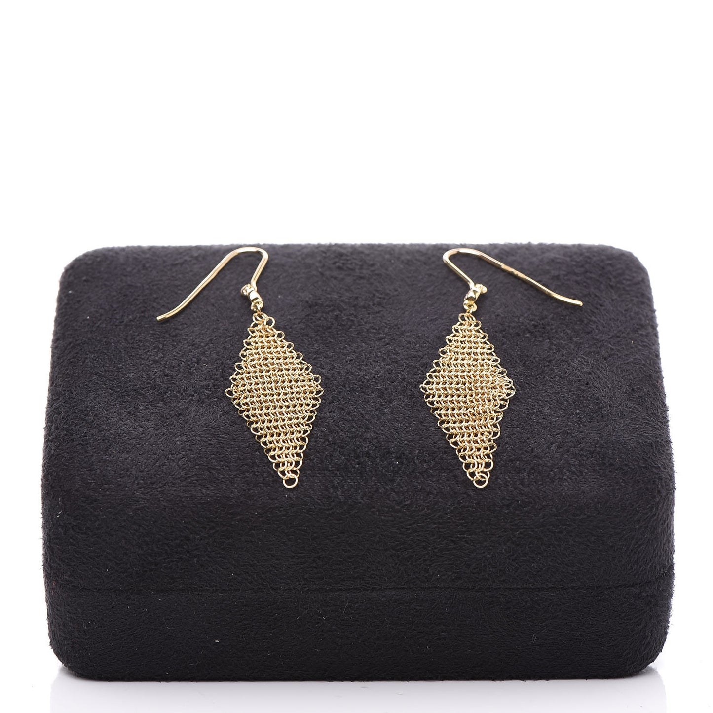 18K Yellow Gold Diamond Mini Elsa Peretti Mesh Earrings