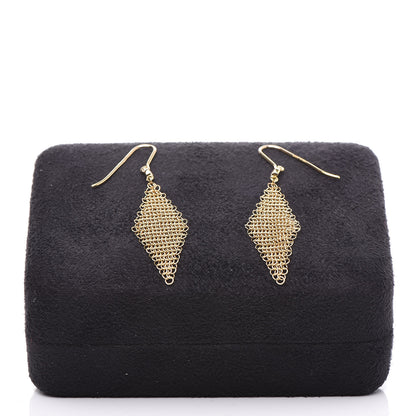 Tiffany 18K Yellow Gold Diamond Mini Elsa Peretti Mesh Earrings 5 of 5