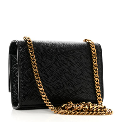 Saint Laurent Grain De Poudre Micro Classic Monogram Kate Tassel Airpods Bag Black 3 of 6