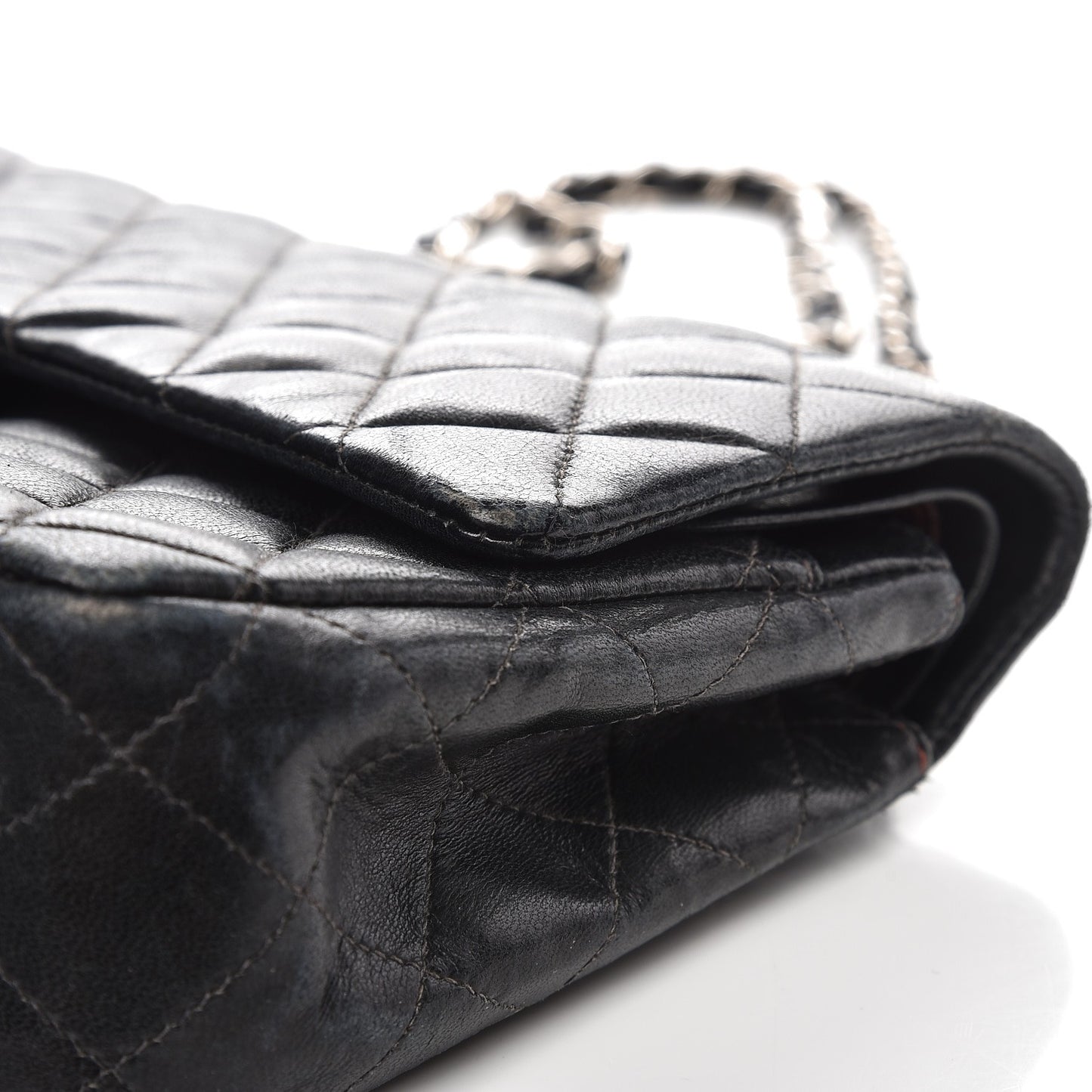 Lambskin Quilted Medium Double Flap Black