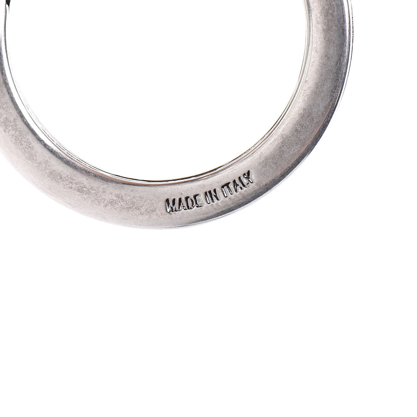 Metal Interlocking GG Key Charm Silver