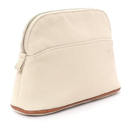 Hermes Cotton Canvas Mini Bolide Travel Cosmetic Pouch Naturel 3 of 7