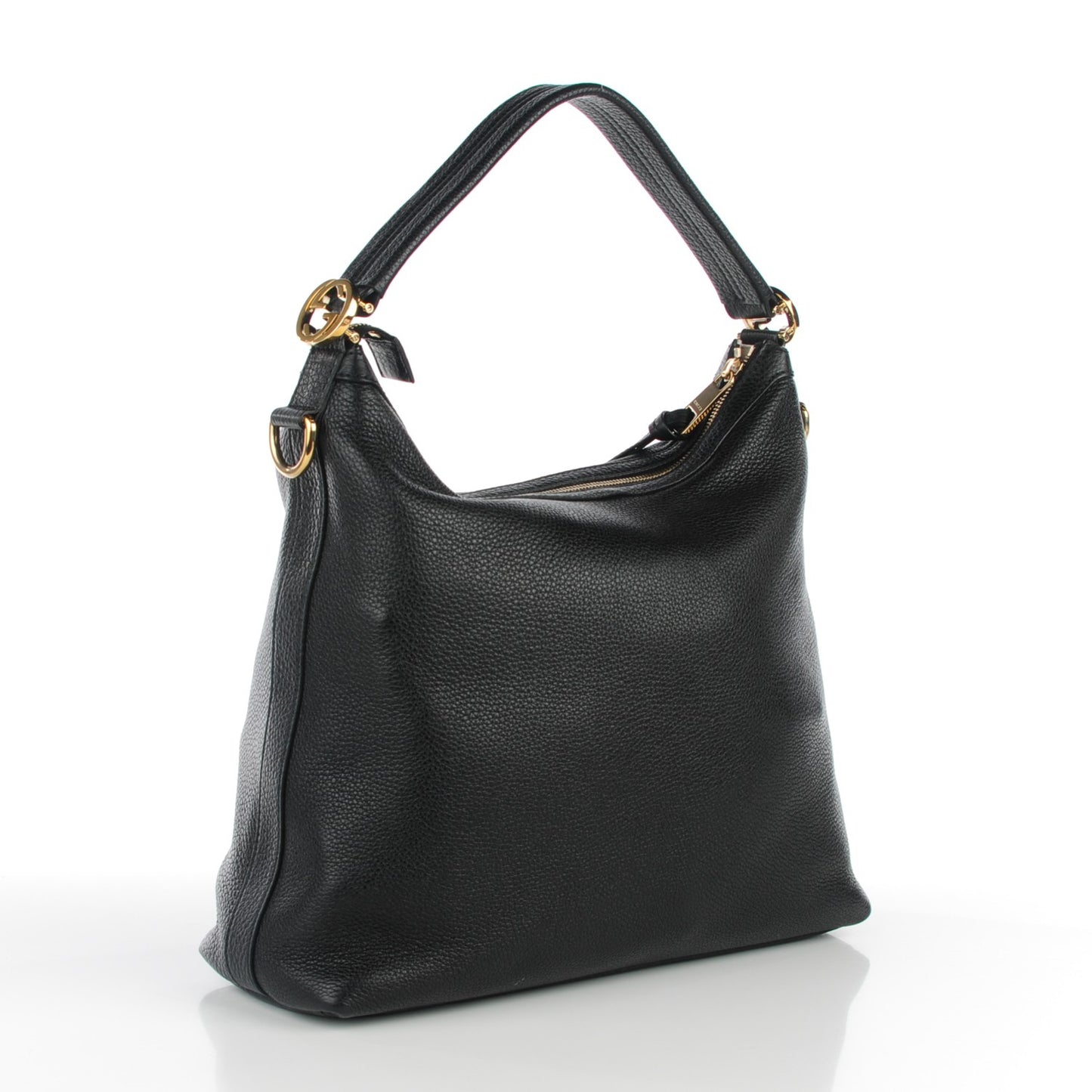 Pebbled Calfskin Small Miss GG Hobo Black