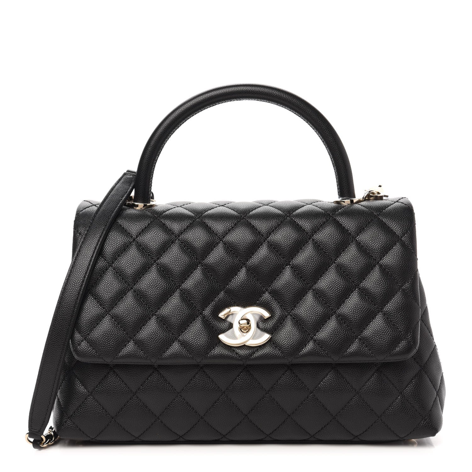 Chanel Caviar Quilted Small Coco Handle Flap Black 1 of 11