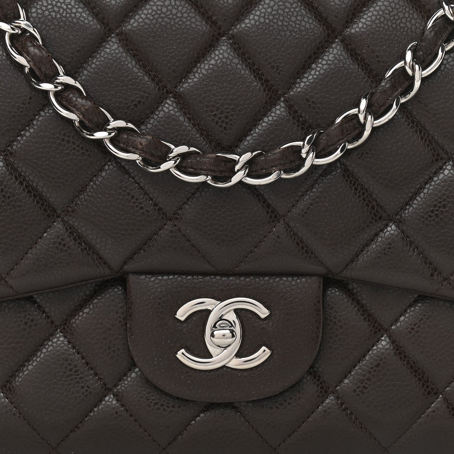 Chanel Caviar Quilted Jumbo Single Flap Brown 7 of 12