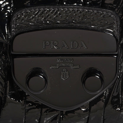 Prada Vernice Gaufre Shoulder Bag Black 12 of 12
