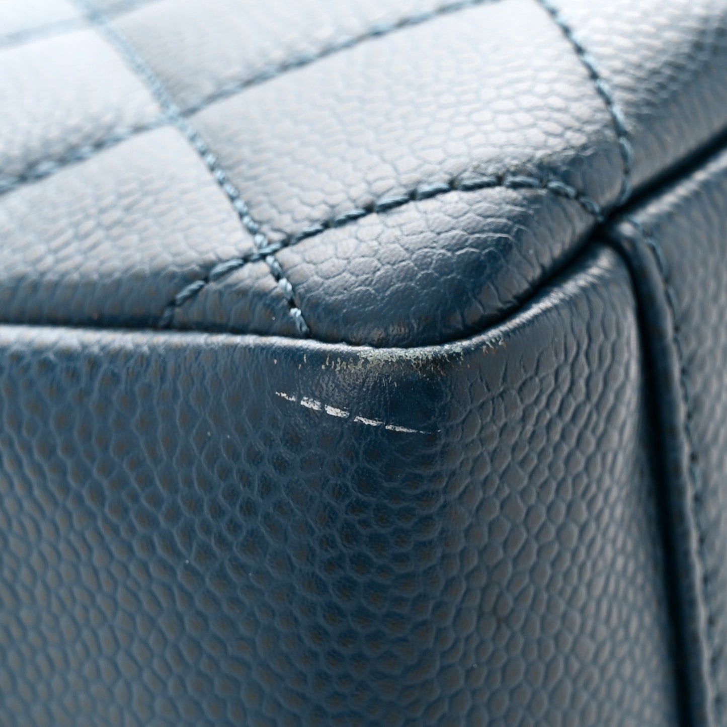 Caviar Quilted Grand Shopping Tote GST Dark Blue