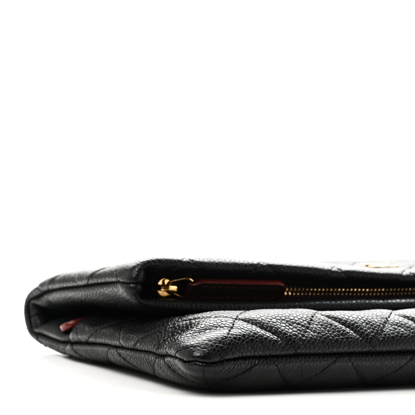 Caviar Quilted CC Beauty Clutch Black