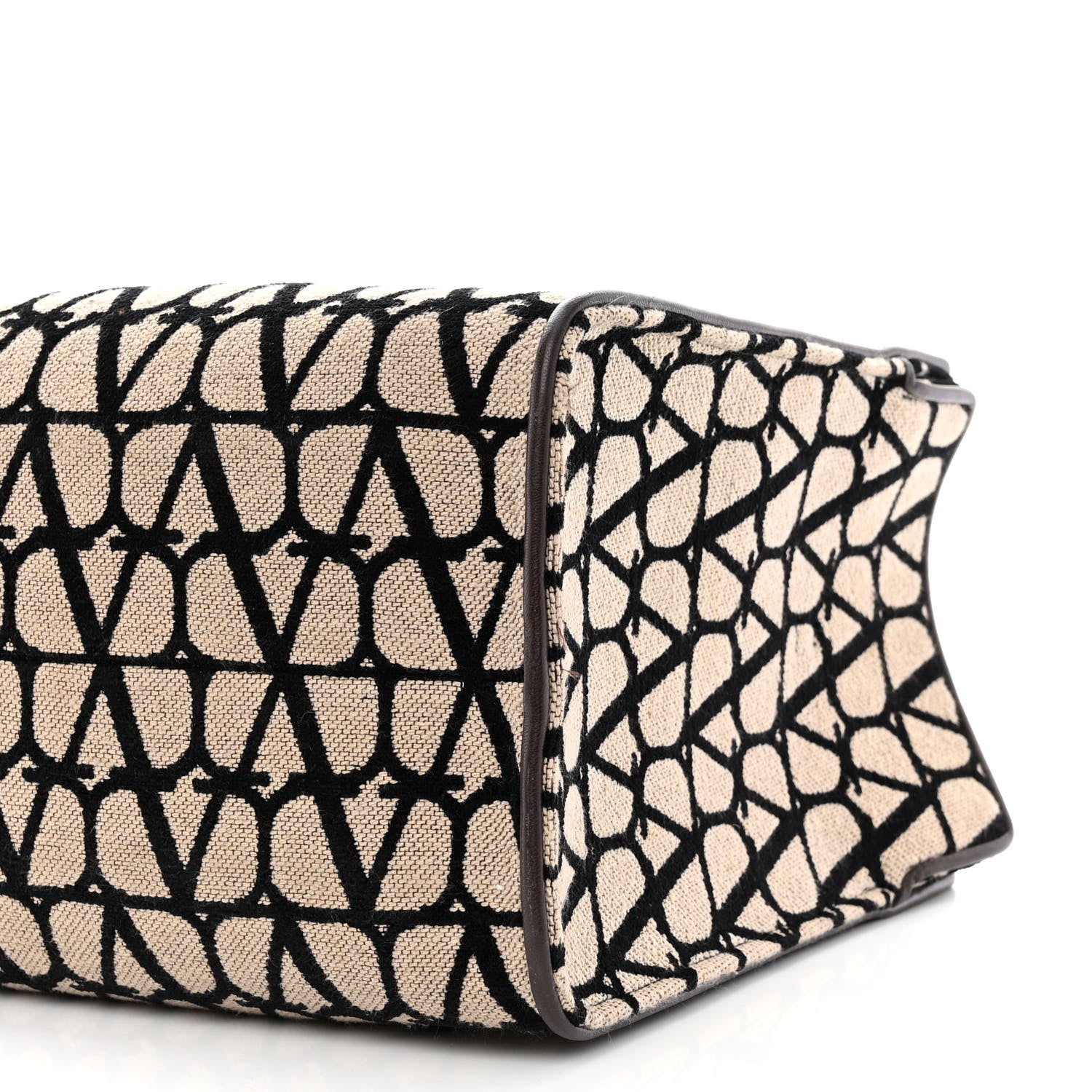 Valentino Garavani Toile Iconographe Goatskin Le Troisieme Shopping Bag Naturale Black Fondant 12 of 17