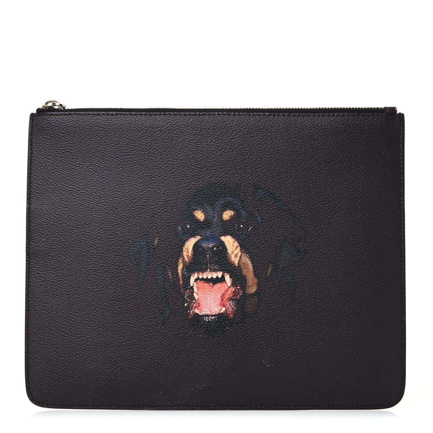 Givenchy Textured Coated Canvas Rottweiler Print Medium Cosmetic Pouch Black 1 of 6