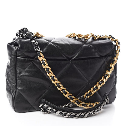 Chanel Goatskin Quilted Large 19 Flap Black 3 of 11