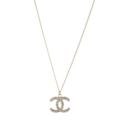 Chanel Baguette Crystal CC Necklace Light Gold 1 of 4