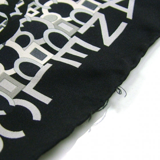 Chanel Silk Camelia CC Symbols Scarf Black 6 of 8