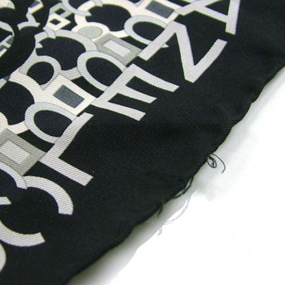 Chanel Silk Camelia CC Symbols Scarf Black 6 of 8