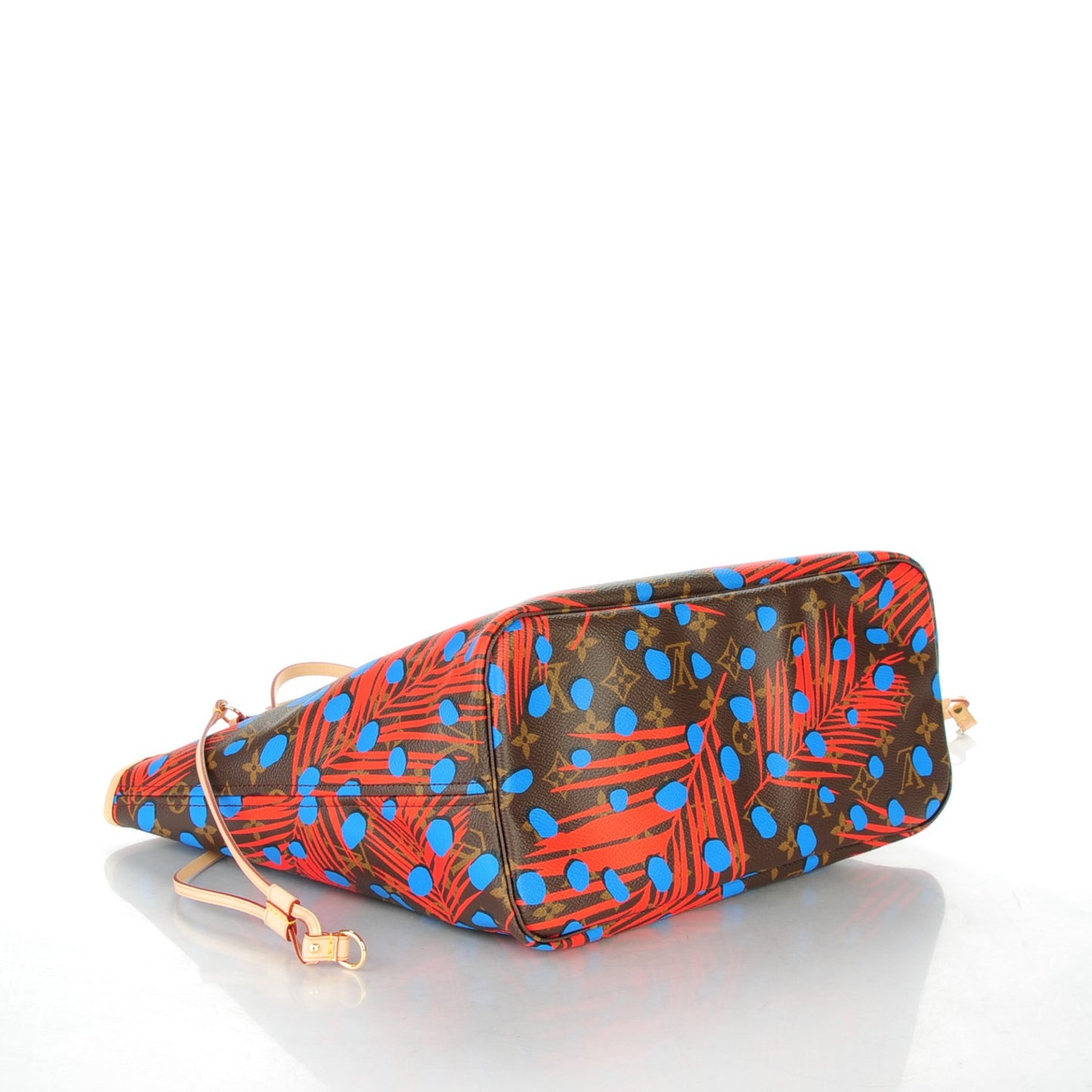 Monogram Jungle Dots Neo Neverfull MM Coquelicot Denim