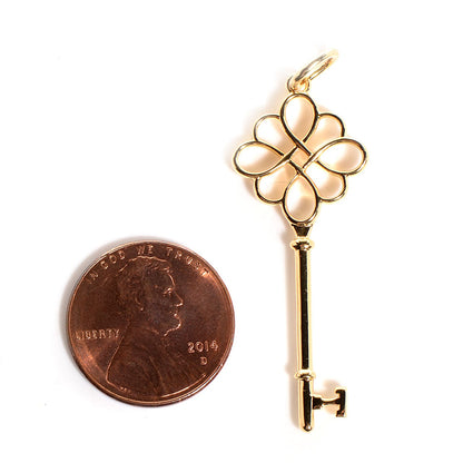 Tiffany 14k Yellow Gold Knot Key Pendant 2 of 5