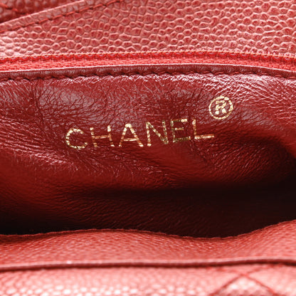 Chanel Caviar Tortoise CC Handle Tote Red 11 of 13