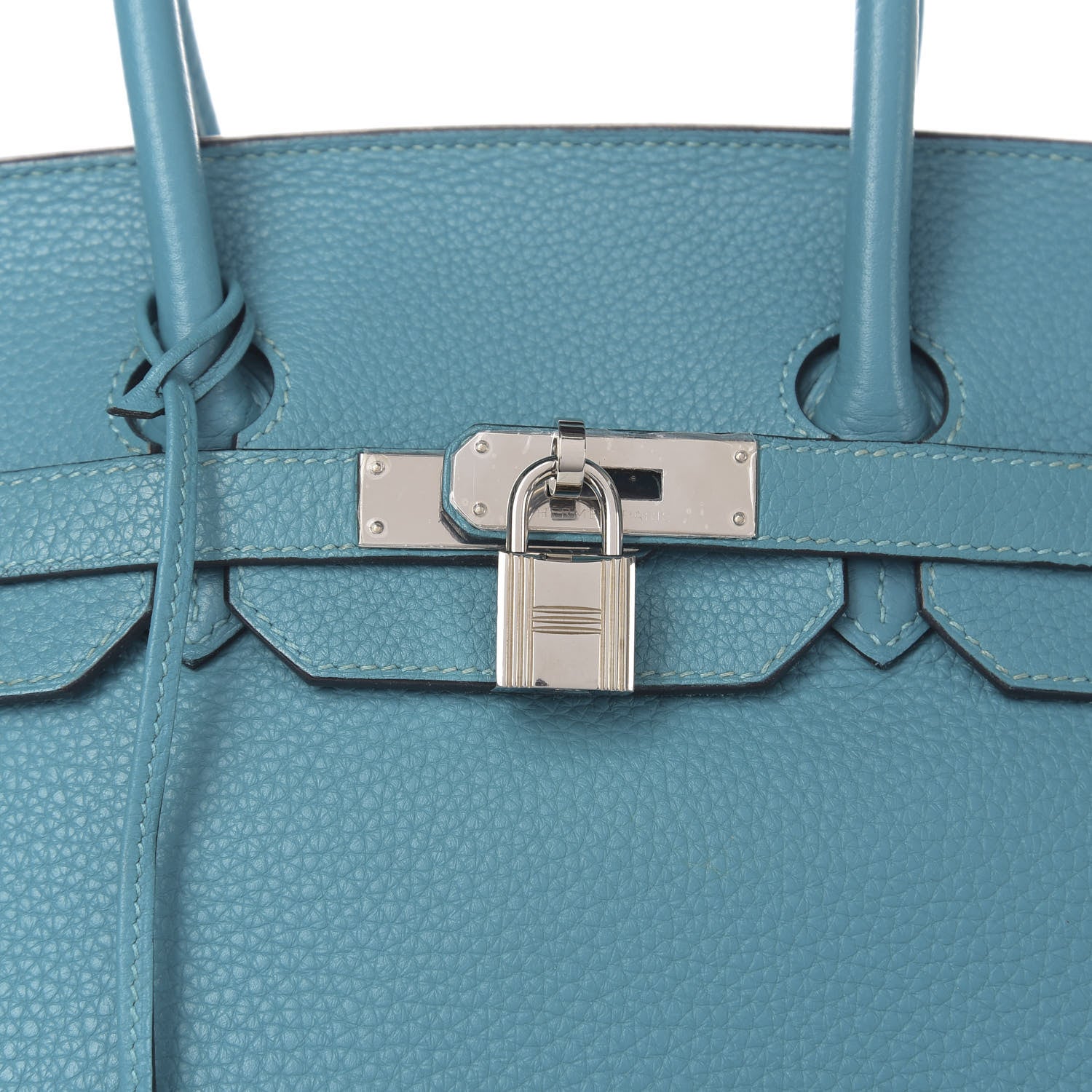 Hermes Taurillon Clemence Birkin 35 Turquoise 32 of 32