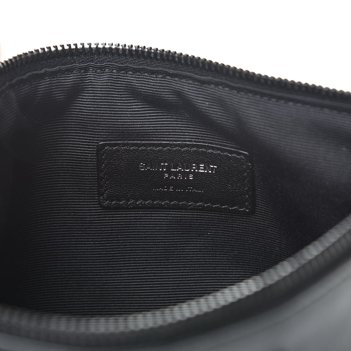 Calfskin Monogram Zip Pouch Black