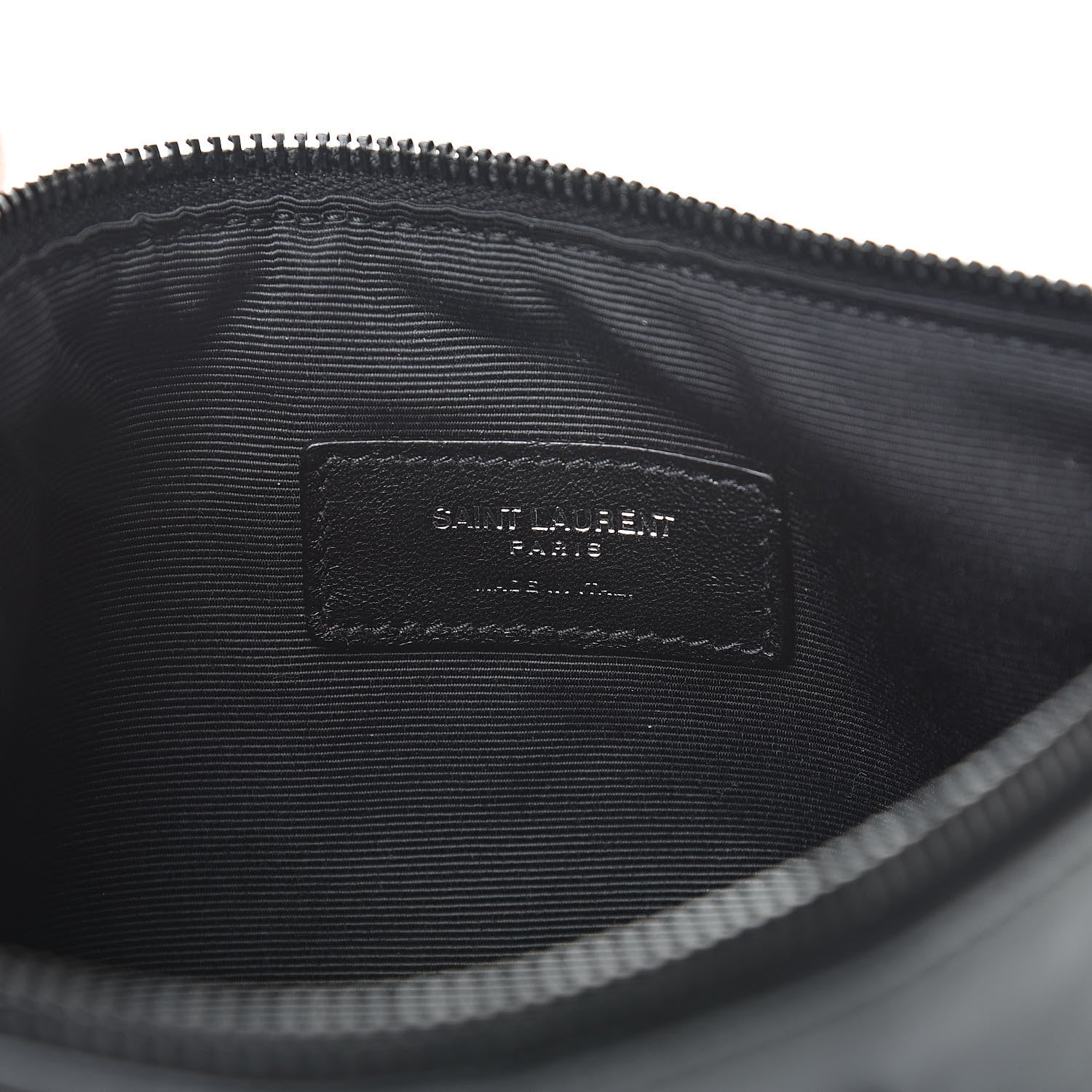 Saint Laurent Calfskin Monogram Zip Pouch Black 6 of 9