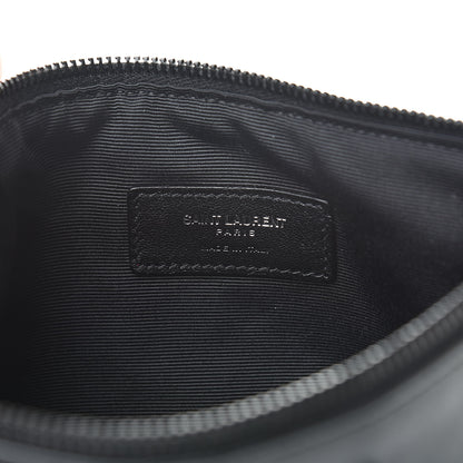 Saint Laurent Calfskin Monogram Zip Pouch Black 6 of 9