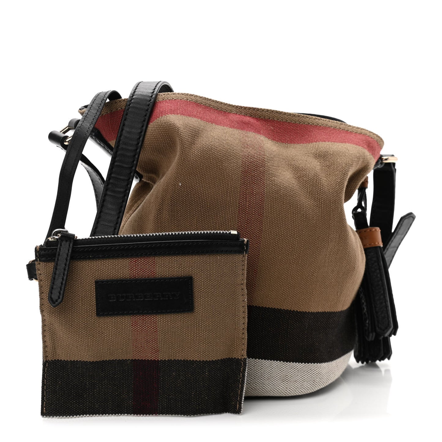 Canvas Mega Check Mini Ashby Tassel Crossbody Black
