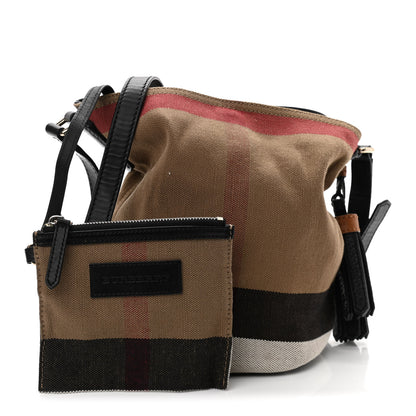 Burberry Canvas Mega Check Mini Ashby Tassel Crossbody Black 1 of 12