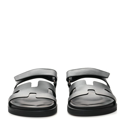 Hermes Calfskin Womens Chypre Sandals 37 Black 2 of 9