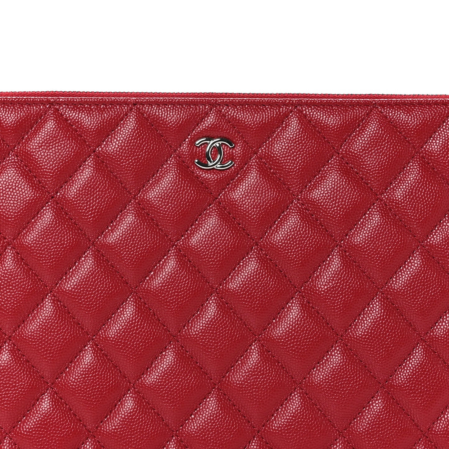 Caviar Quilted Medium Cosmetic Case Red