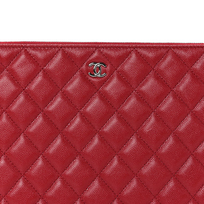 Chanel Caviar Quilted Medium Cosmetic Case Red 8 of 9
