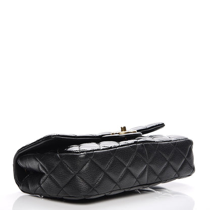 Chanel Patent Goatskin Quilted Medium CC Eyelet Flap Black 4 of 9