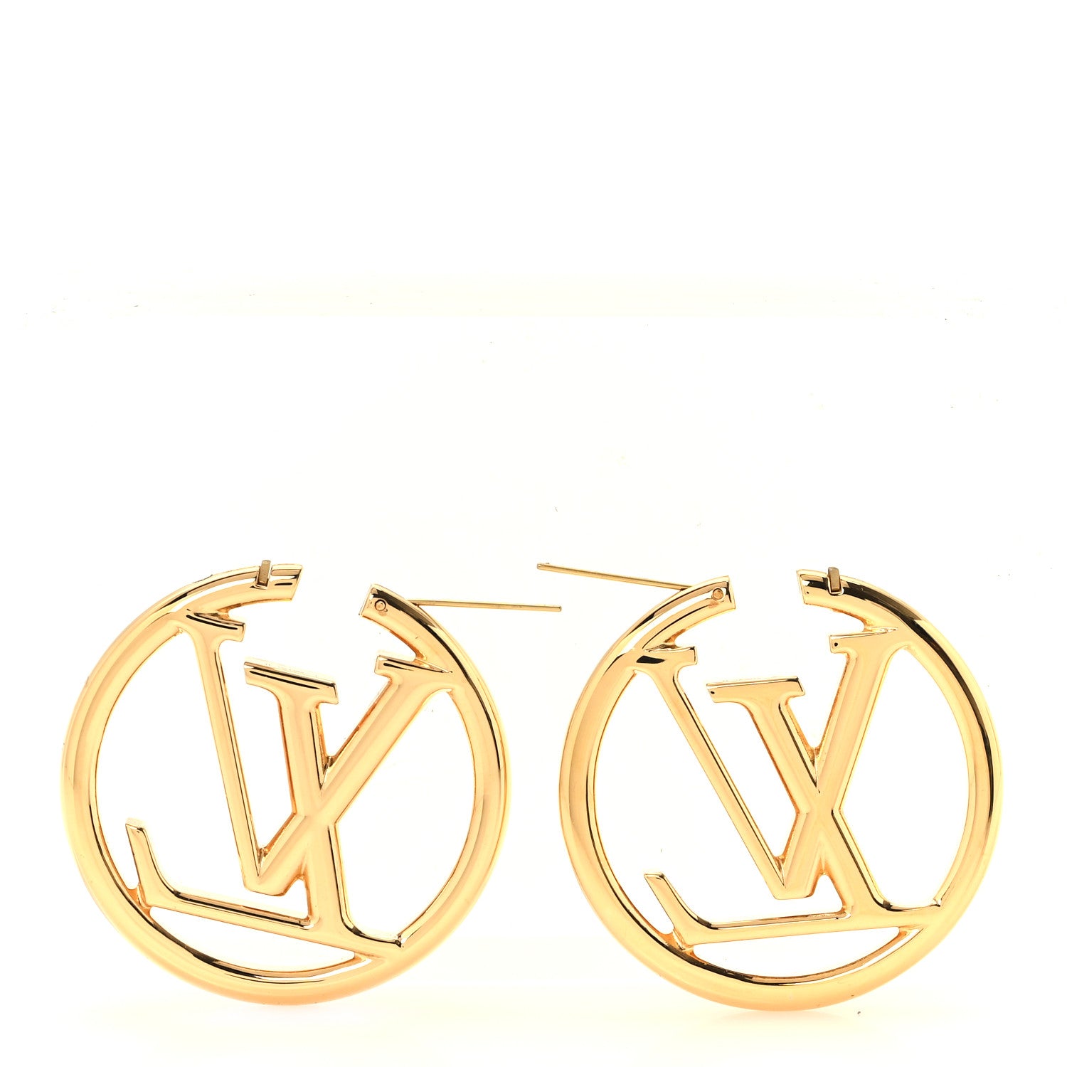 Louis Vuitton Metal Louise Hoop Earrings Gold 3 of 4