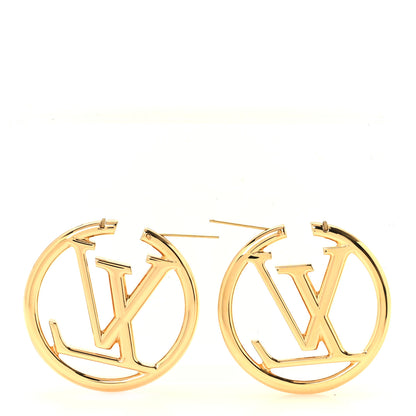 Louis Vuitton Metal Louise Hoop Earrings Gold 3 of 4