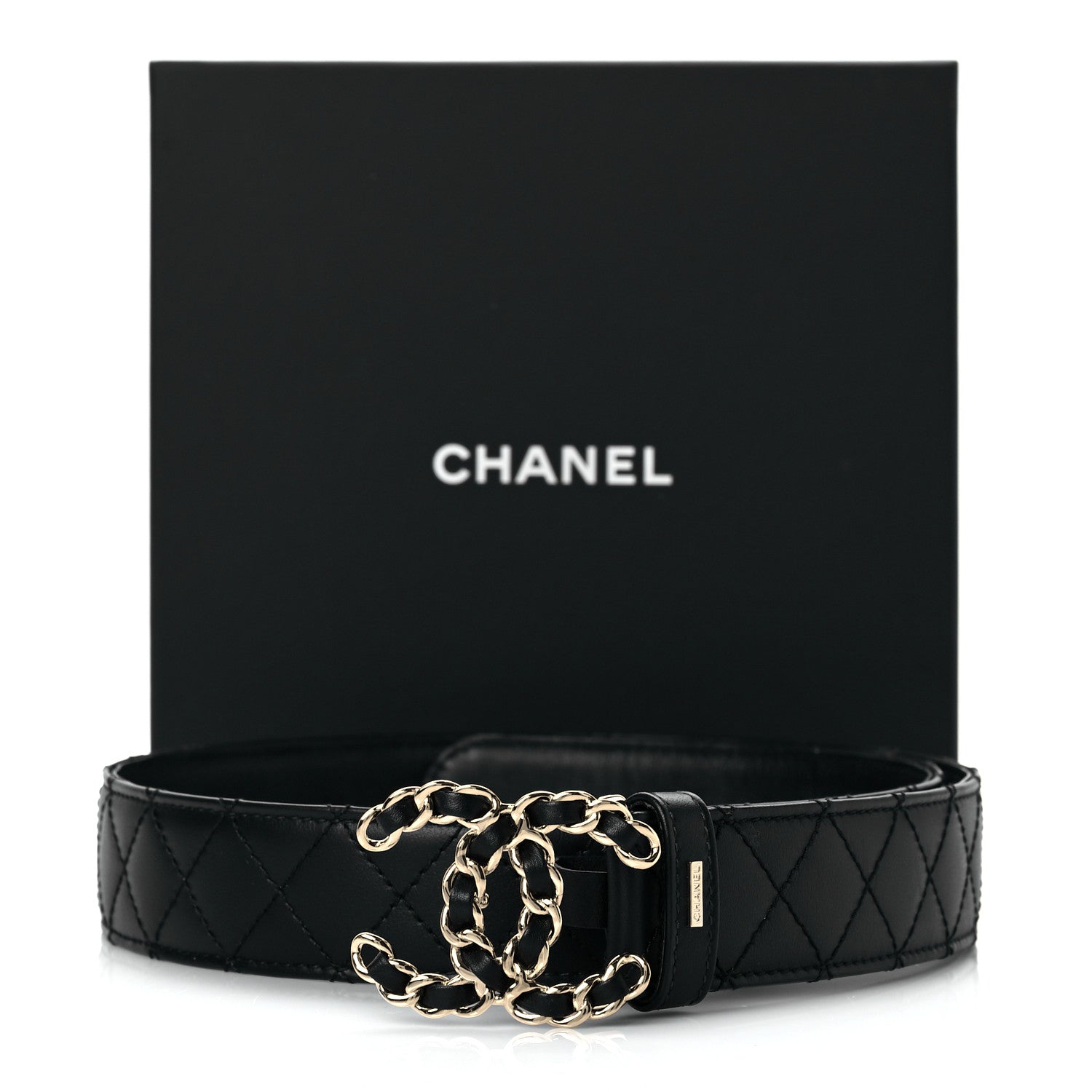 Chanel Lambskin Quilted CC Chain Belt 75 30 Black 9 of 9